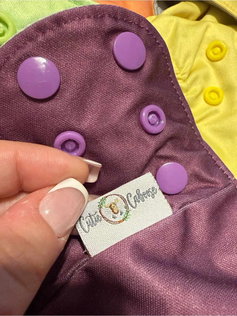 Colorful Reusable Kids Cloth pocket Diaper - Yellow, Orange, Lime, Purple